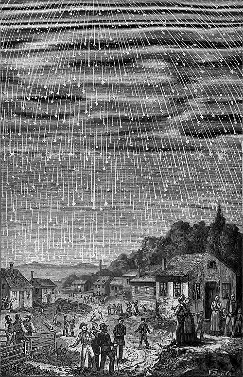 しし座流星群（1833年）を描いた版画