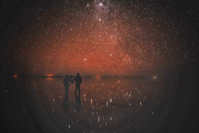 ウユニ塩湖の星空